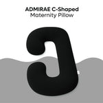ADMIRAE C-shaped black maternity pregnancy pillow for comfortable support during pregnancy