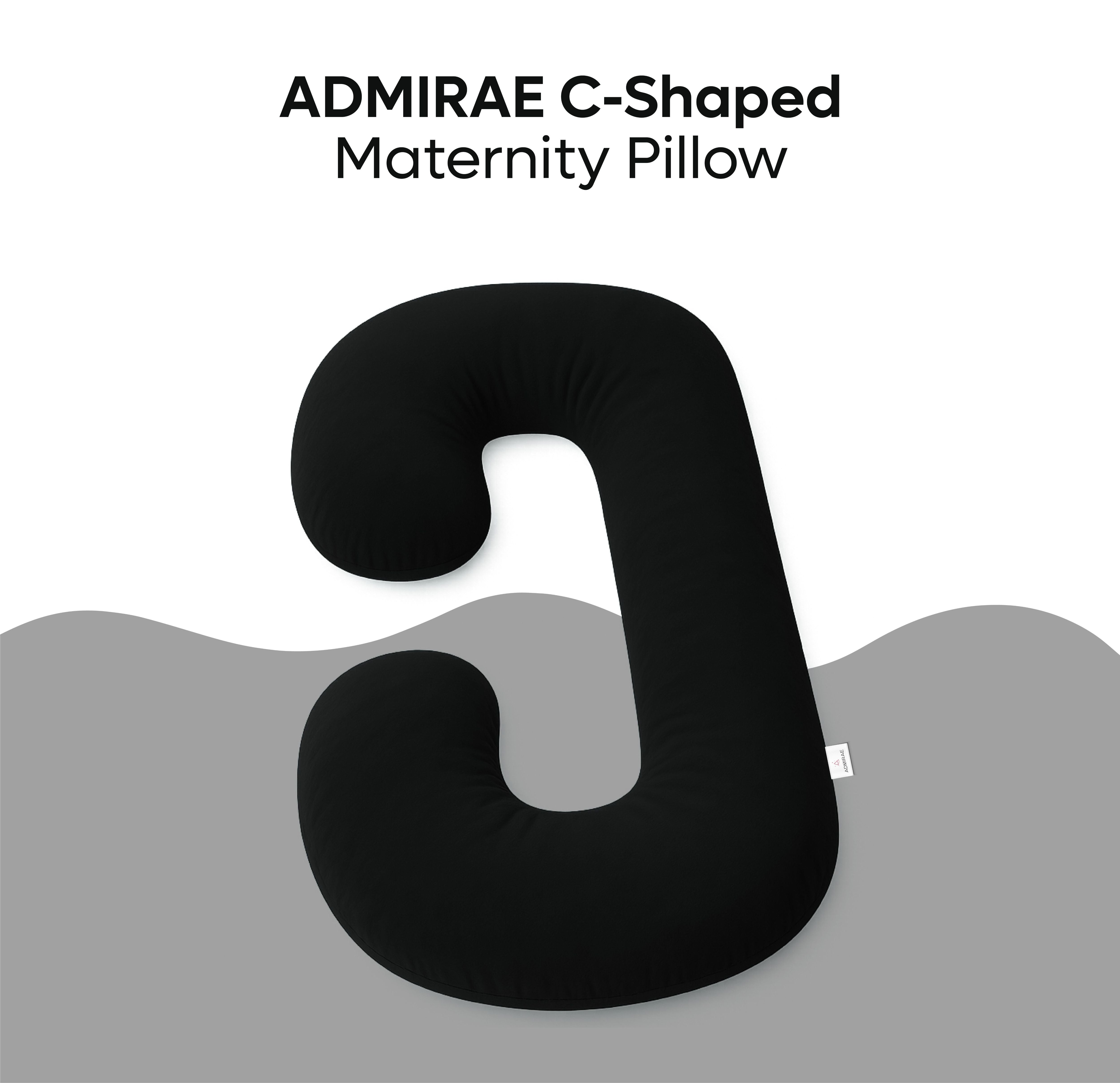 ADMIRAE C-shaped black maternity pregnancy pillow for comfortable support during pregnancy