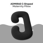ADMIRAE C-shaped black pregnancy pillow designed for maternity comfort and support