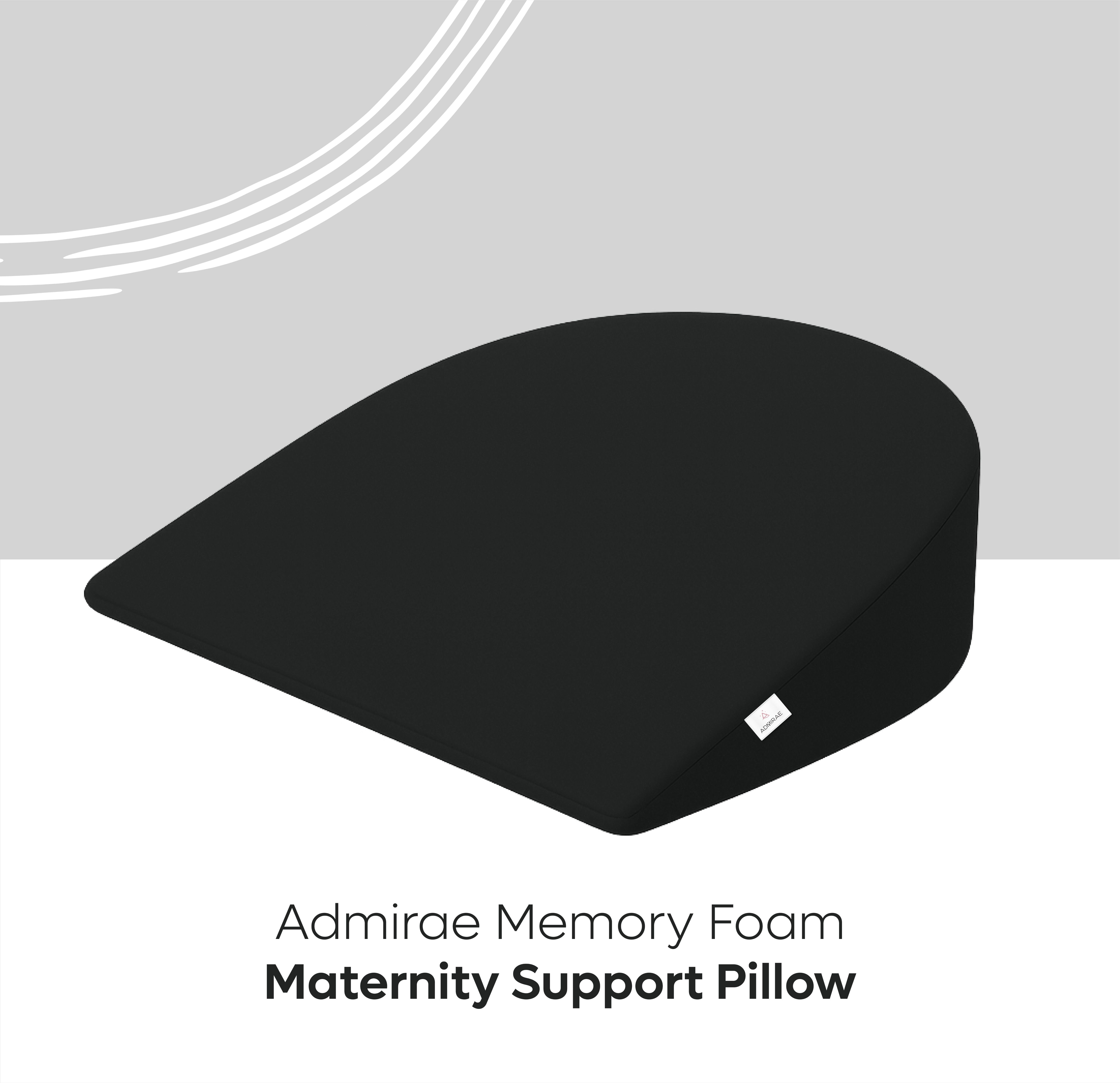ADMIRAE black memory foam round pregnancy pillow designed for maternity support and comfort