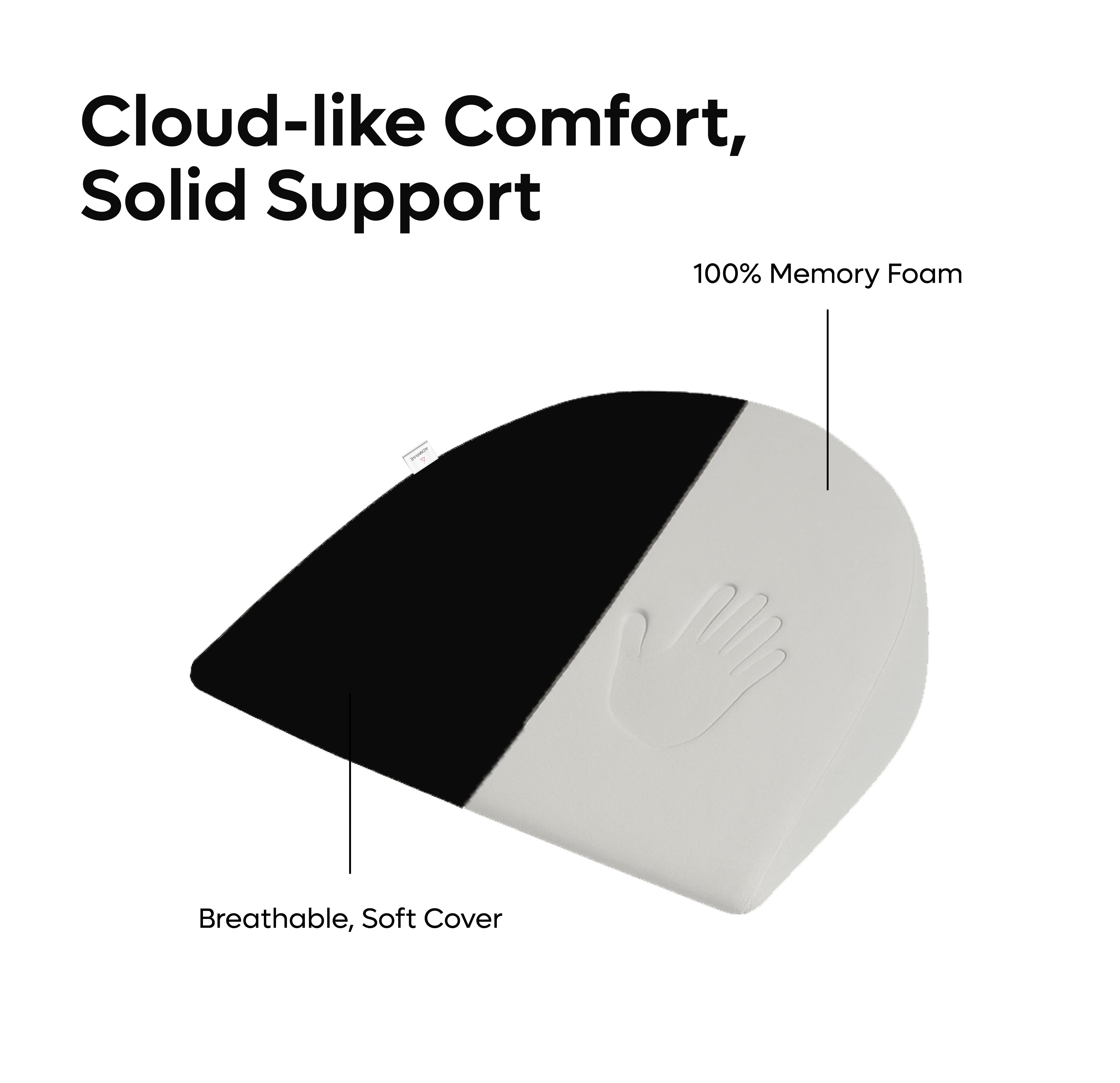 ADMIRAE Pregnancy Pillow Round with 100 percent memory foam and breathable soft cover for cloud-like comfort