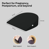 ADMIRAE round Pregnancy Pillow in black for belly and back support during pregnancy and postpartum