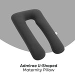 ADMIRAE U shape pregnancy pillow in dark gray designed for maternity support and comfort