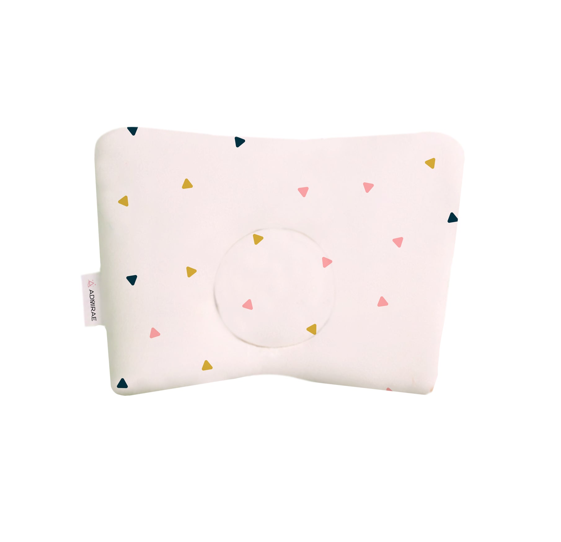 ADMIRAE soft head shaping Baby Pillow with colorful triangle patterns for infant comfort