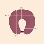 ADMIRAE Feeding Pillow with dimensions showing 23.5 by 22 by 13.5 by 9 inches