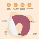 ADMIRAE Feeding Pillow with ergonomic support, removable washable cover, and baby comfort