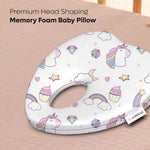 ADMIRAE Baby Pillow Heart Shape Pillow with Unicorn and Rainbow Print for Head Shaping