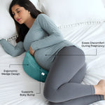 ADMIRAE Memory Foam Pregnancy Pillow with ergonomic wedge design supporting baby bump 