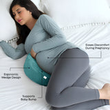 ADMIRAE Memory Foam Pregnancy Pillow with ergonomic wedge design supporting baby bump 