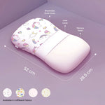ADMIRAE memory foam baby pillow with breathable outer cover and inner cover in unicorn design