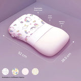 ADMIRAE memory foam baby pillow with breathable outer cover and inner cover in unicorn design