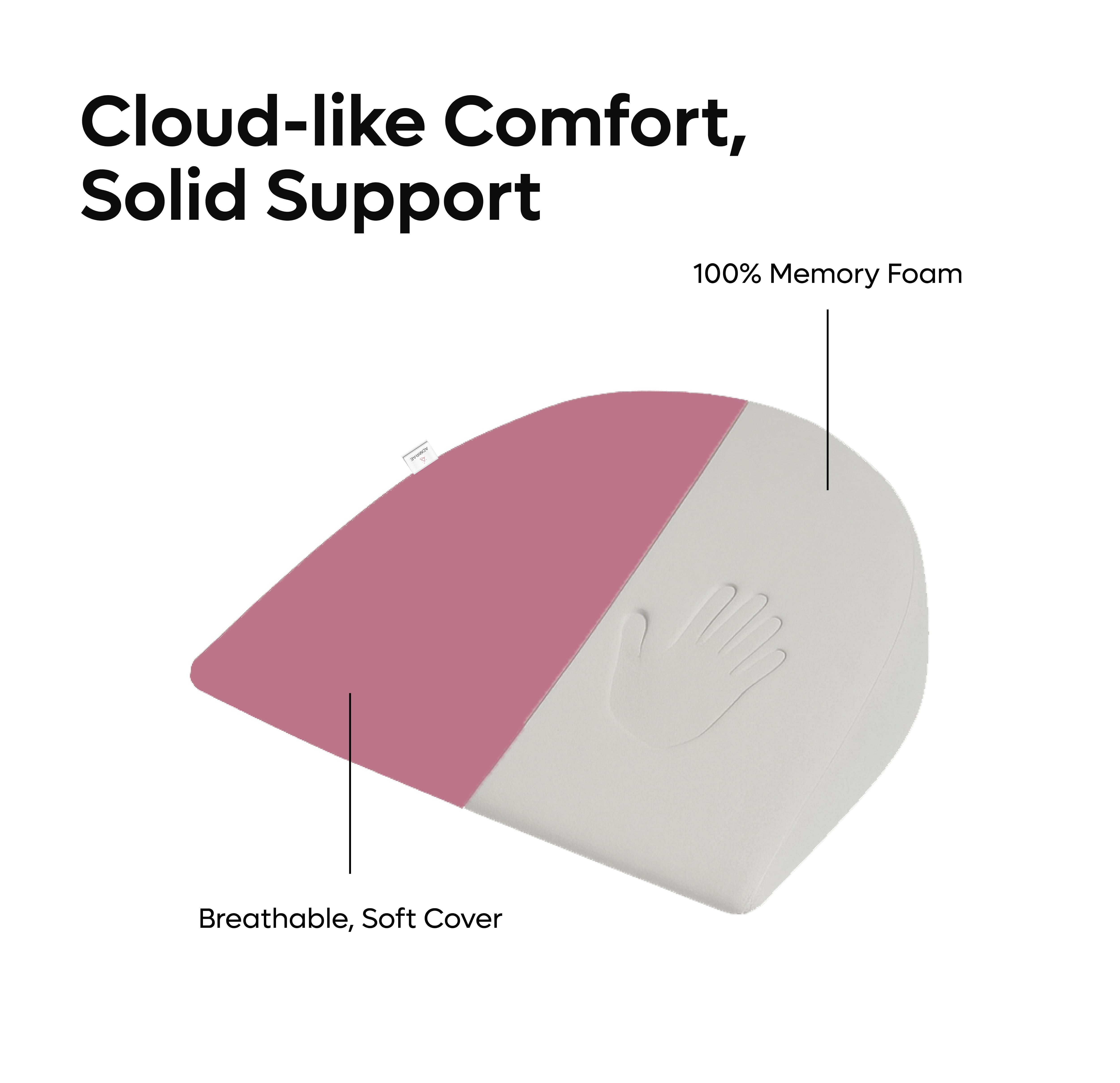 ADMIRAE memory foam pregnancy support pillow with 100 percent memory foam and breathable soft cover for cloud-like comfort