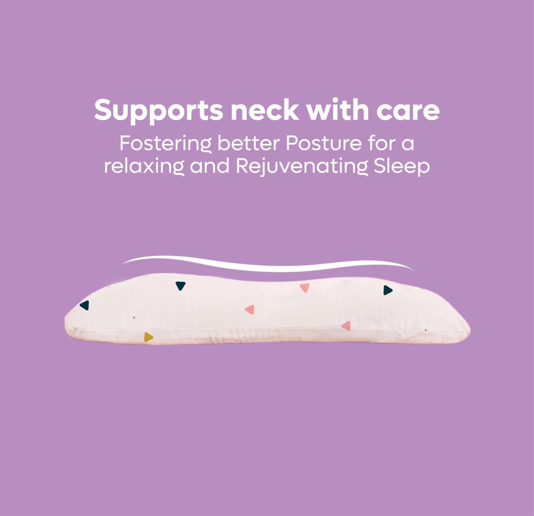 ADMIRAE memory foam toddler pillow with ergonomic design for neck support and better posture