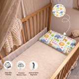 Admirae Premium Memory Foam Toddler Thin Pillow | Head, Neck & Back Support | Washable Removable Cover | Ideal for Sleeping, Reading & Resting | Age 2 to 9 Year | 20.5x11.5x2.5in | Animal Print